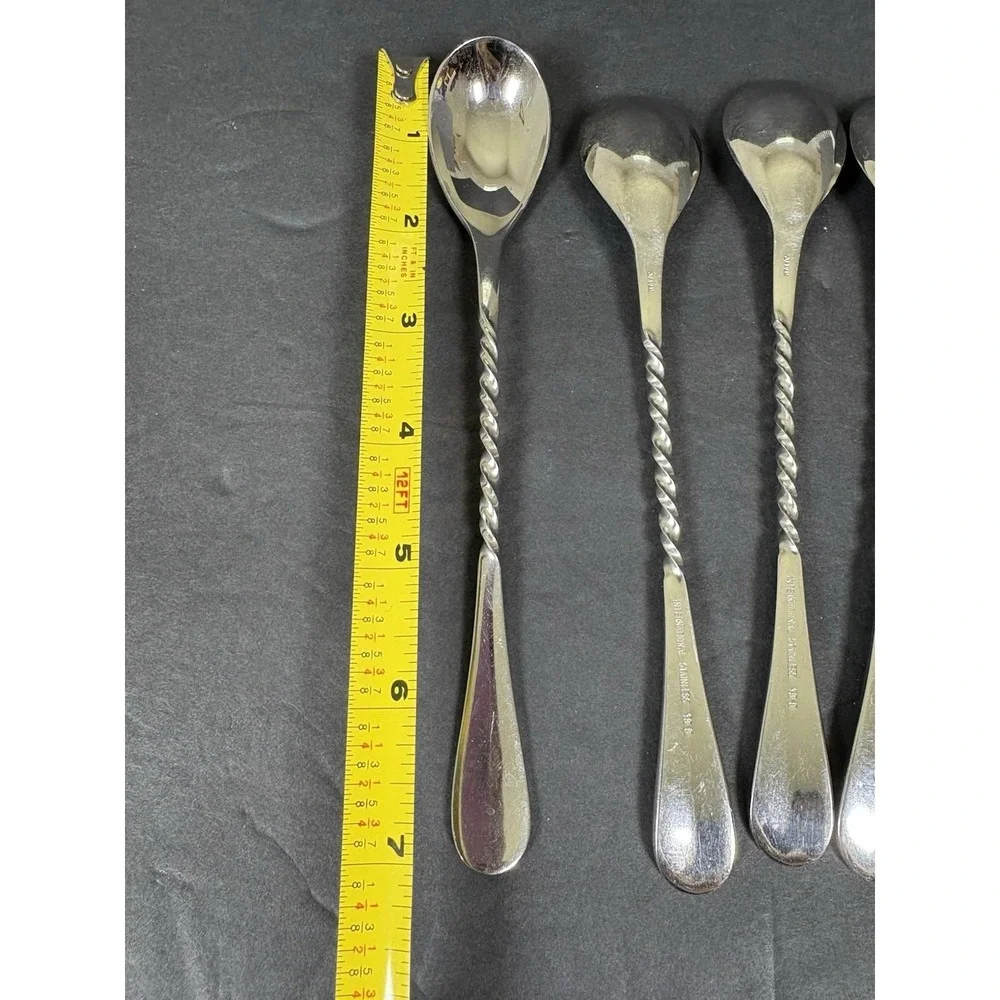 Vintage International Stainless 18/8 Japan Twisted Handle Spoons Set of 6